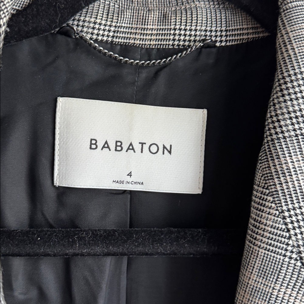 Aritzia Babaton Samuel Plaid Grey Blazer Jacket women’s size 4 - Picture 3 of 7